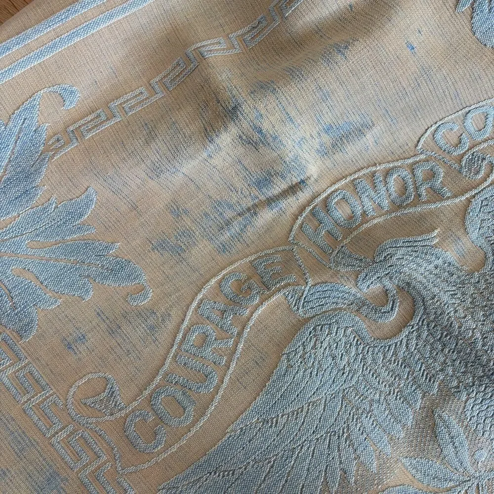 Monument Mills Valley Forge Military Academy Vintage Blue/Tan Coverlet 61